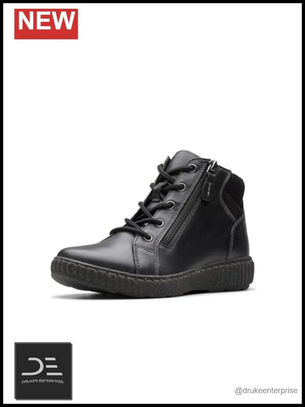 Clarks Women's Ankle Booties Lace-Up Side Zipper Leather Comfortable